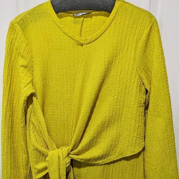 ZARA | Knotted Rustic Midi Dress in Yellow - Picture 5 of 8